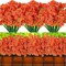 24 Bundles Orange UV-Resistant Artificial Flowers – Silk Faux Plants Bulk Set for Outdoor Porch, Window Box, Planter & Home Spring Summer Decor